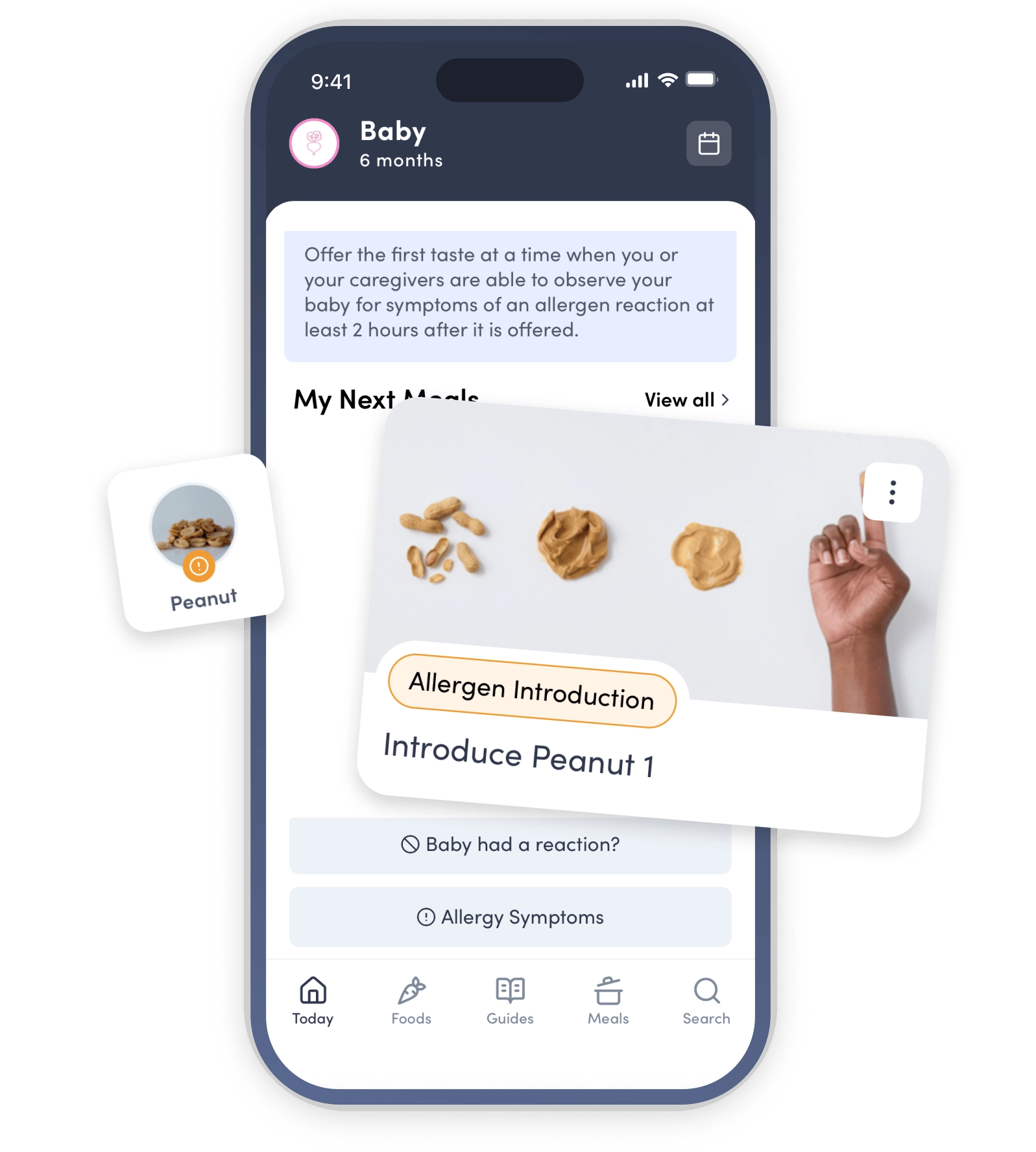 The allergen introduction plan in the app