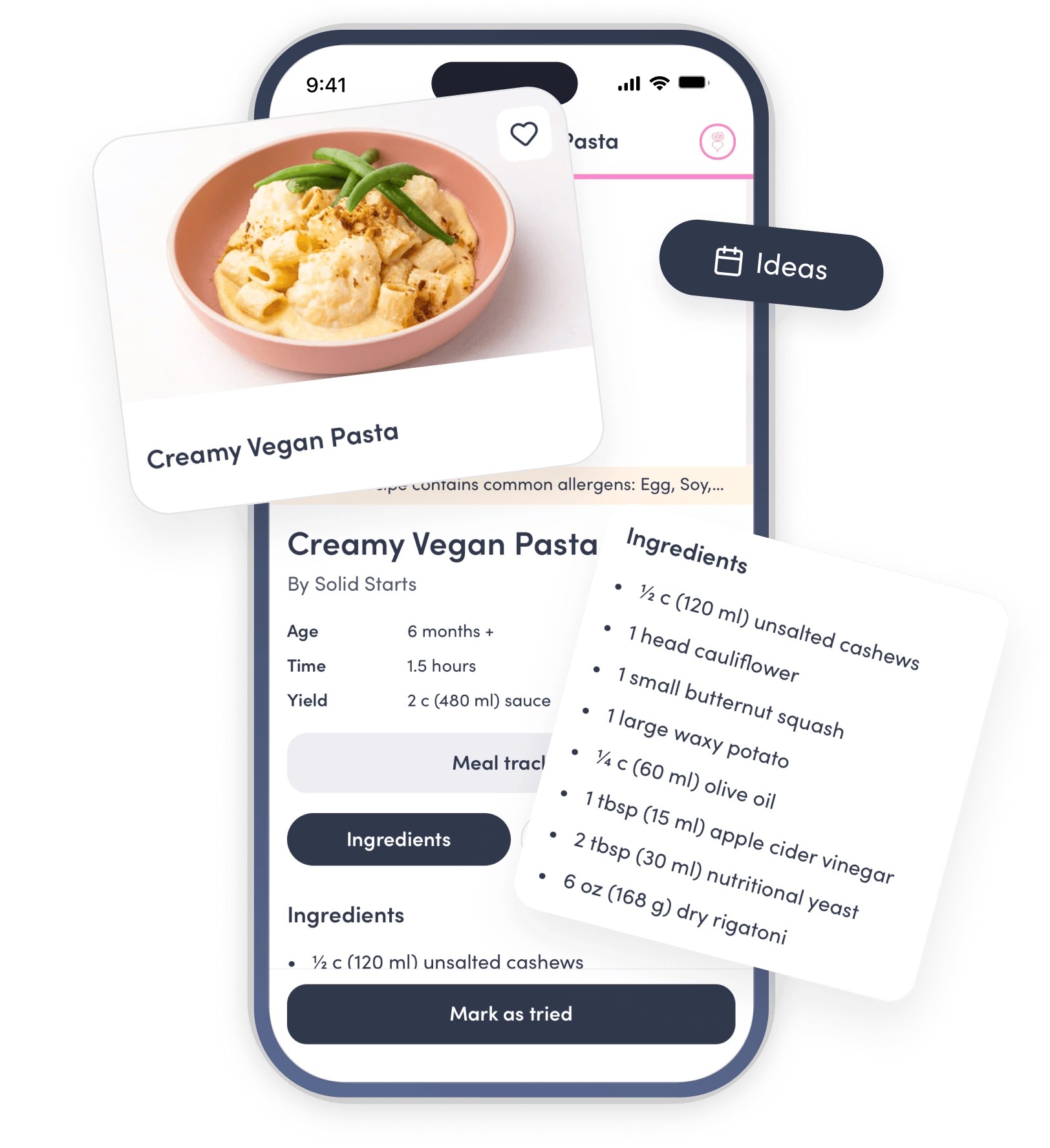 A recipe and meal ideas in the app